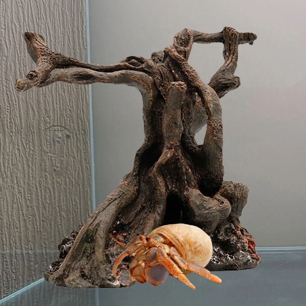 Aquarium Fish Games - 12cm Resin Tree Trunk Ornament Decorative