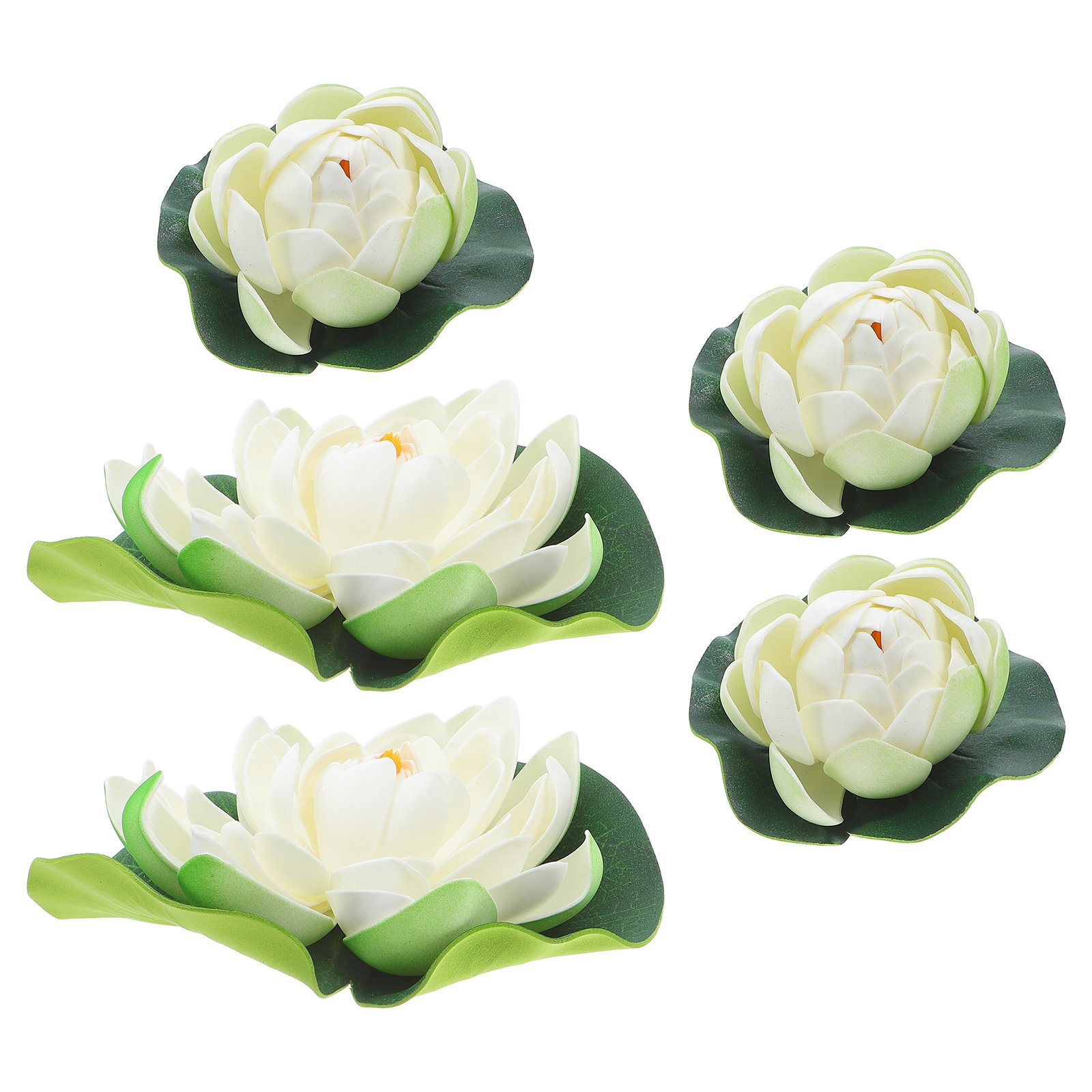 Aquarium Fish Pond - 5Pcs Lifelike Floating Artificial Water Lilies