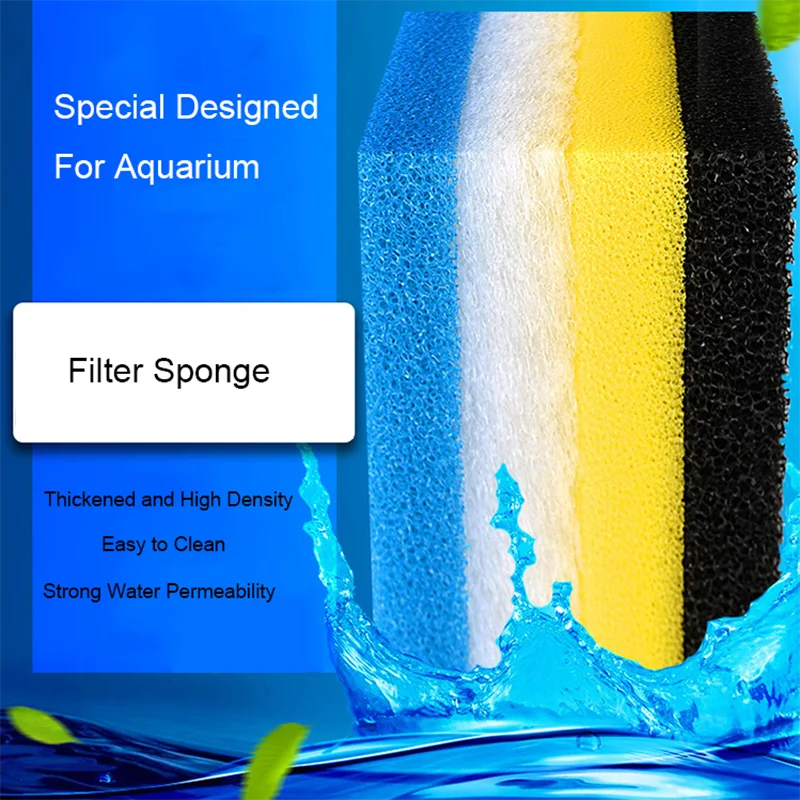 Aquarium Fish Yellow And Black - Black, blue, yellow 32cmx12cm Filtration Foam