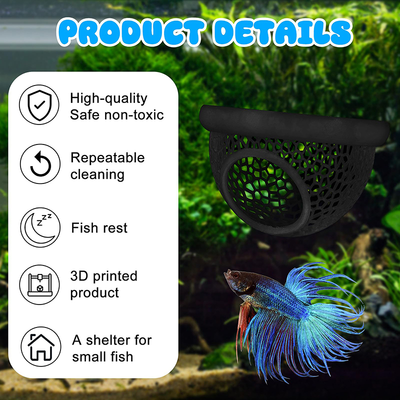 Aquarium Fish Hiding Places - Ring FLoatinG Betta Hide Shrimp Cave