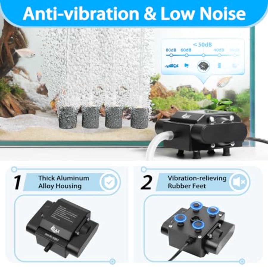 Powerful Aquarium Air Pump Adj - Aquarium Fish Pond のレビューと価格