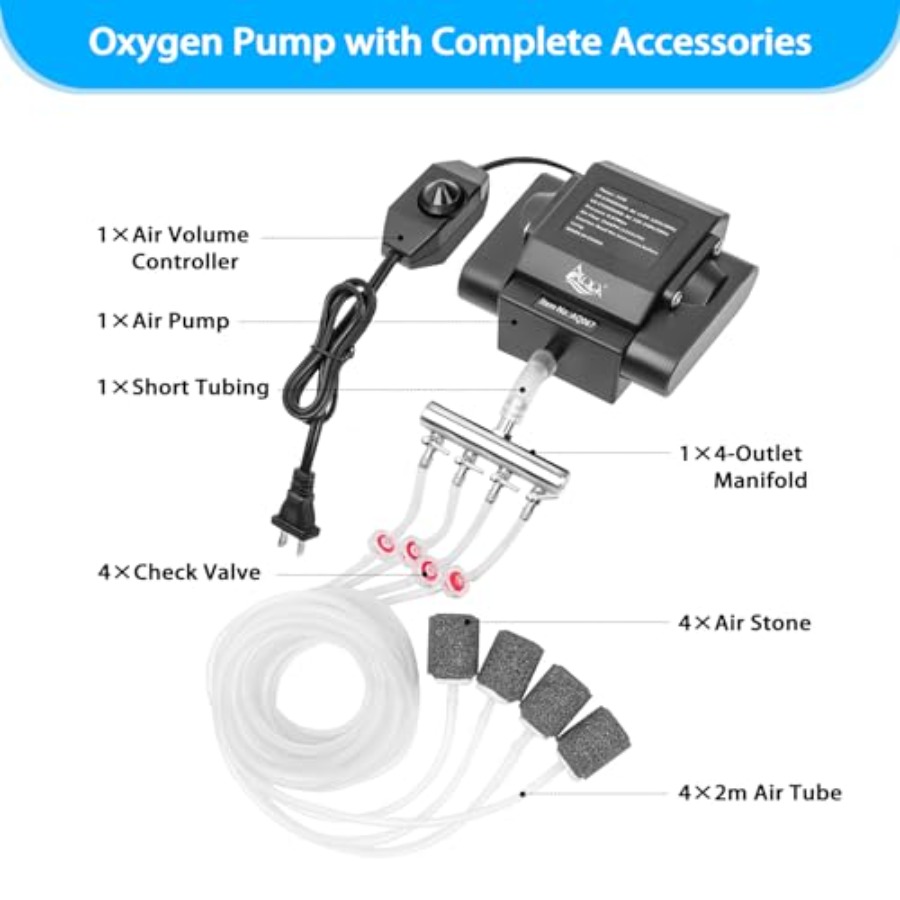 Powerful Aquarium Air Pump Adj - Aquarium Fish Pond のレビューと価格