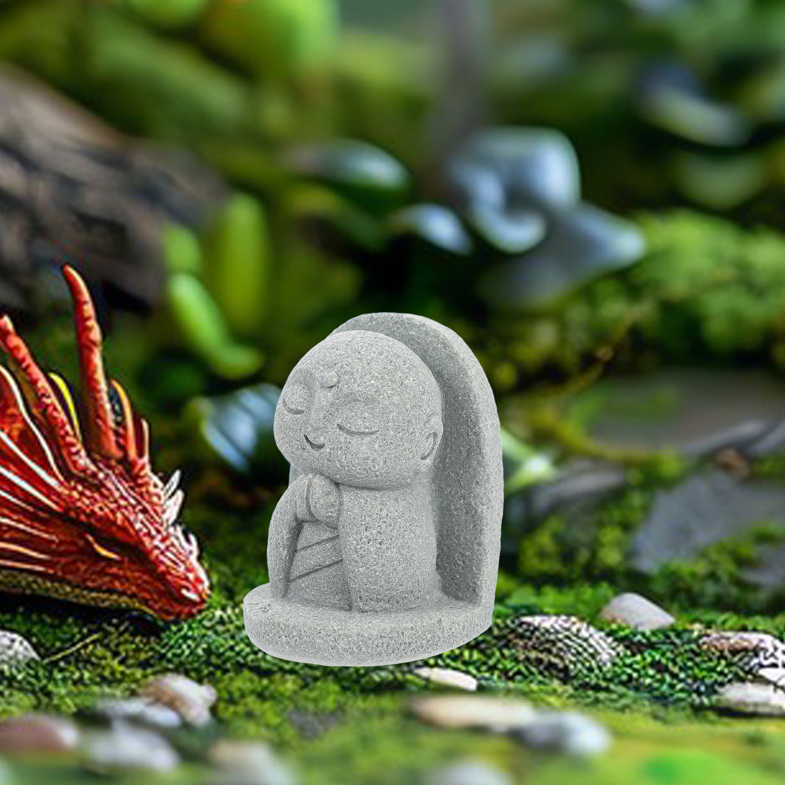 Miniature Japanese Jizo Buddha - Aquarium Fishes のレビューと価格