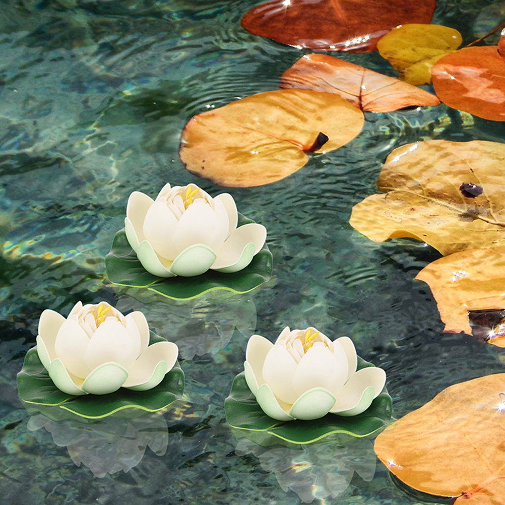 6Pcs Artificial Lotus Flower D - Aquarium Fish Pond のレビューと価格