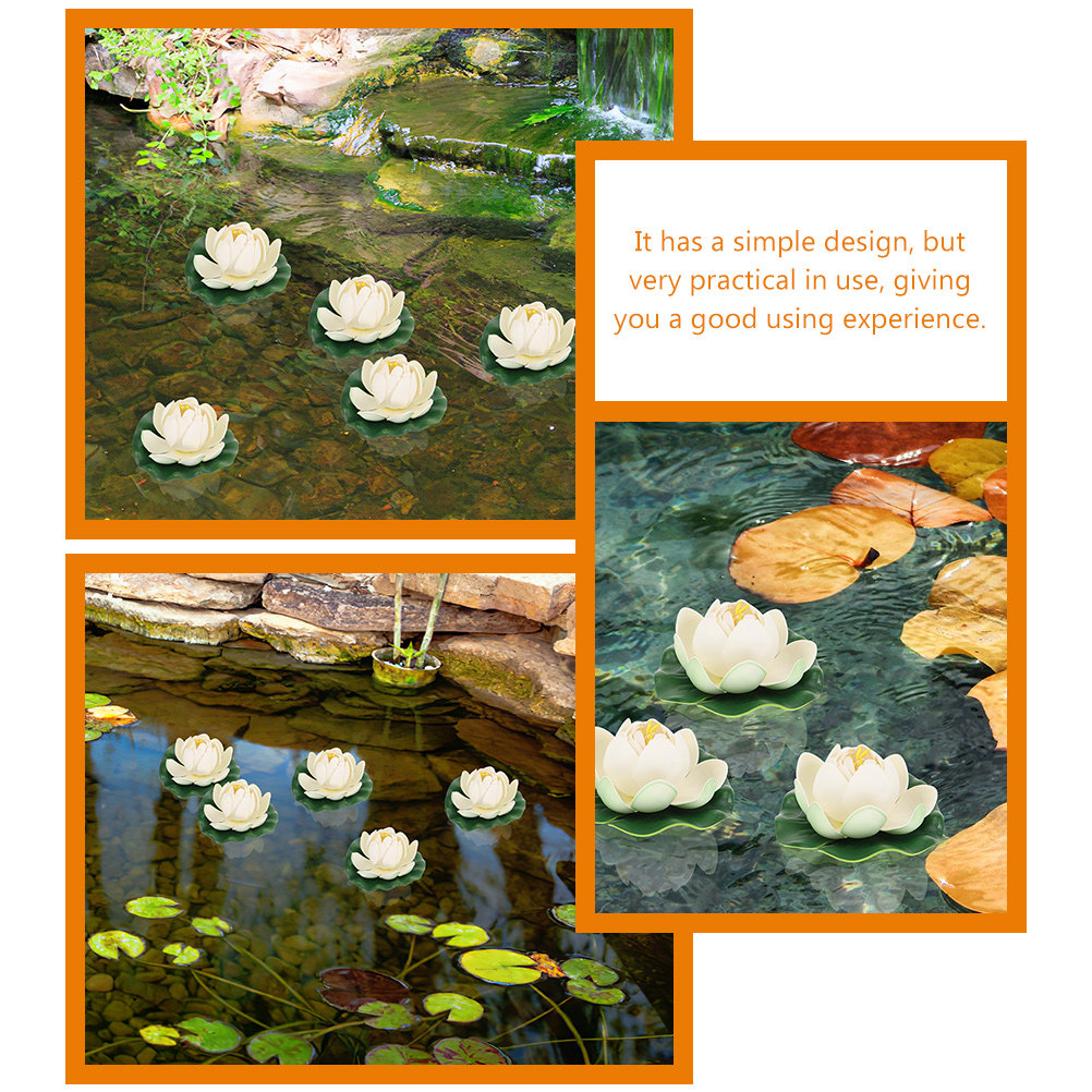 6Pcs Artificial Lotus Flower D - Aquarium Fish Pond のレビューと価格