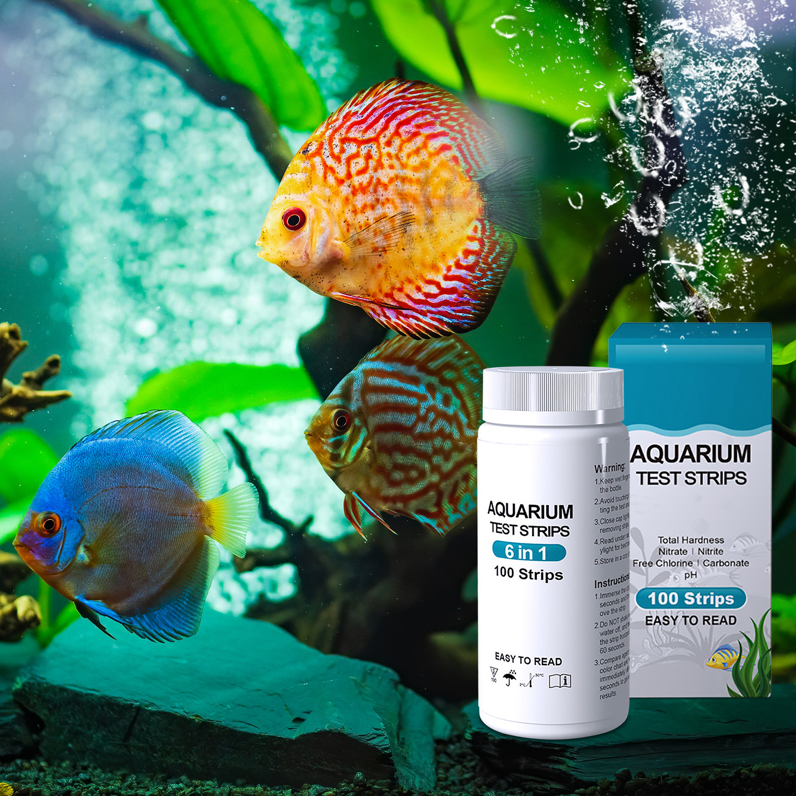 100pcs 6-in-1 Water Quality Te - Aquarium Fish Pond のレビューと価格