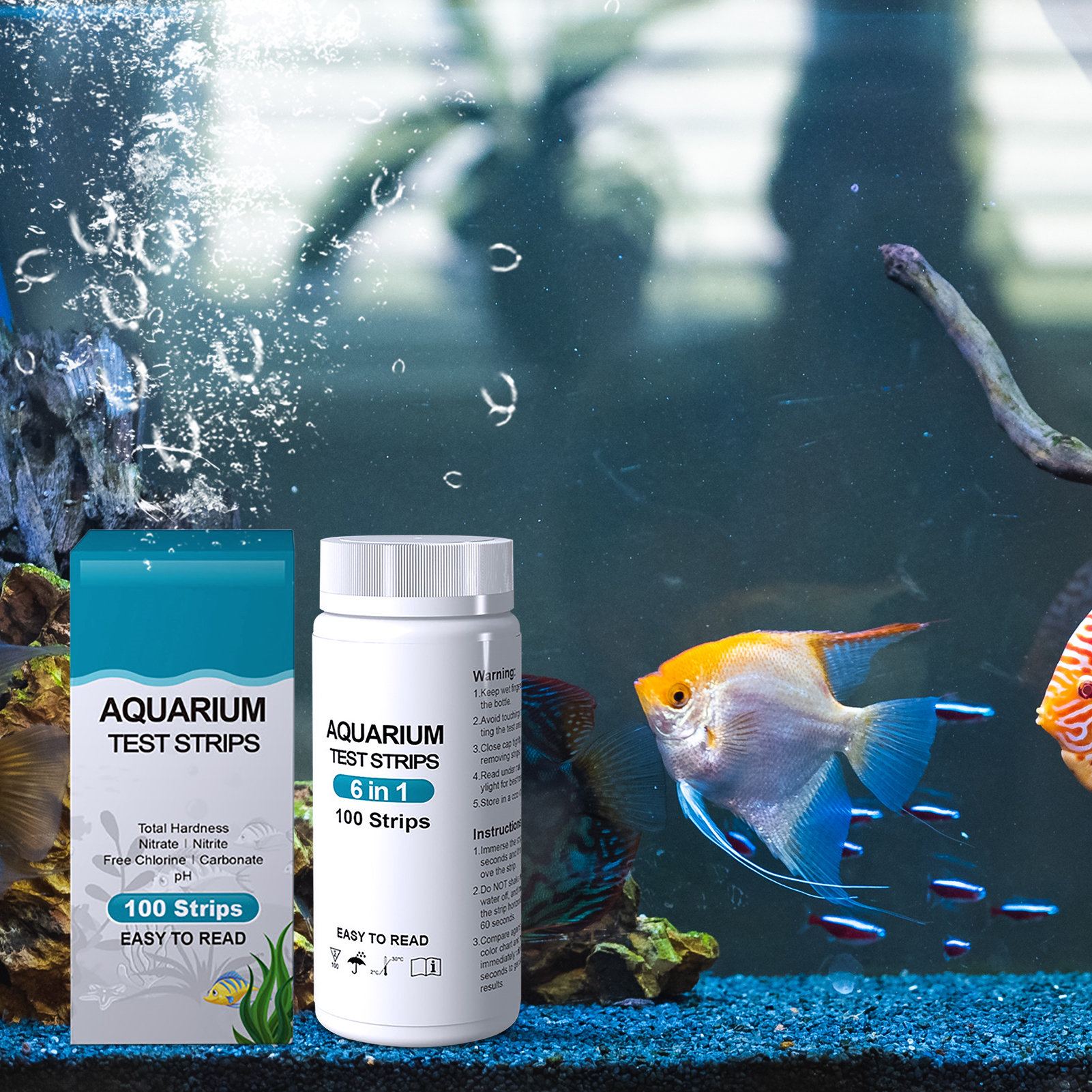 100pcs 6-in-1 Water Quality Te - Aquarium Fish Pond のレビューと価格