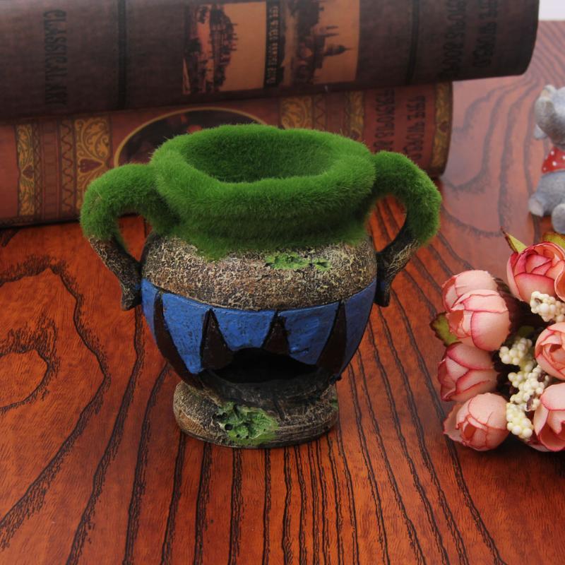 1pc Resin Vase with Moss Aquar - Aquarium Fish Games のレビューと価格