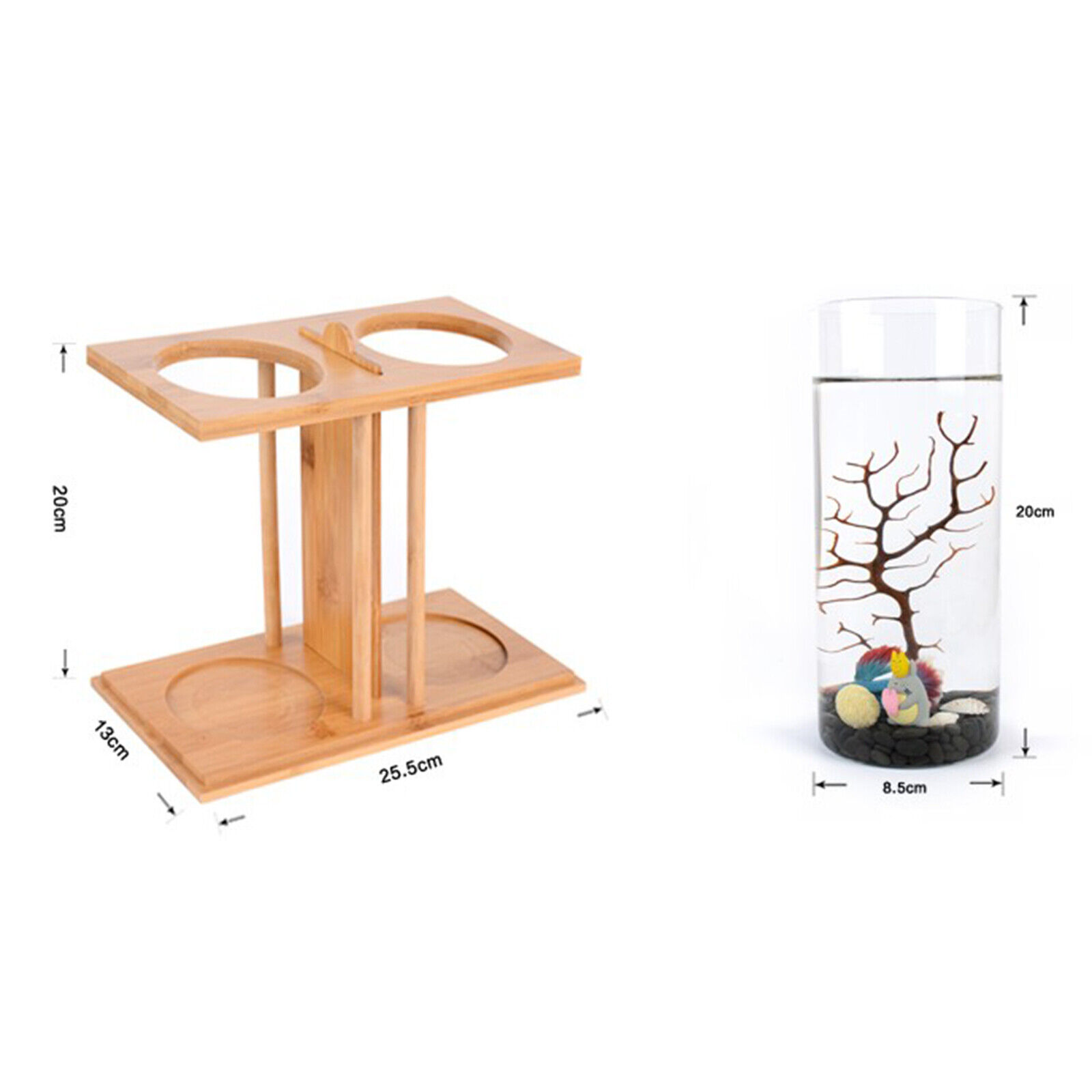 Glass Betta Fish Tank with LED - Aquarium Fish In Bowl のレビューと価格