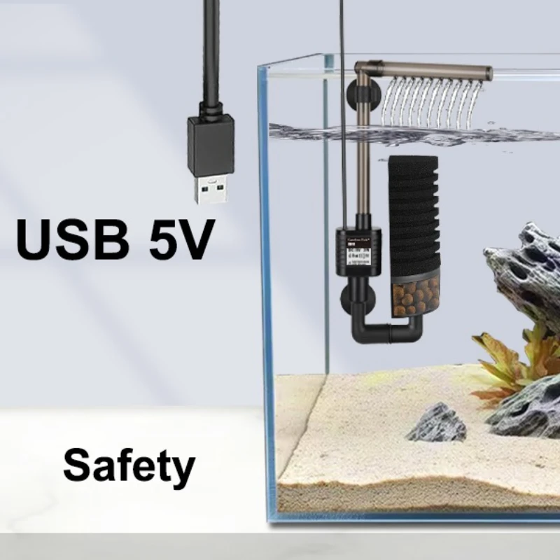Quiet Aquarium Filter USB Bio- - Aquarium Fish In Bowl のレビューと価格