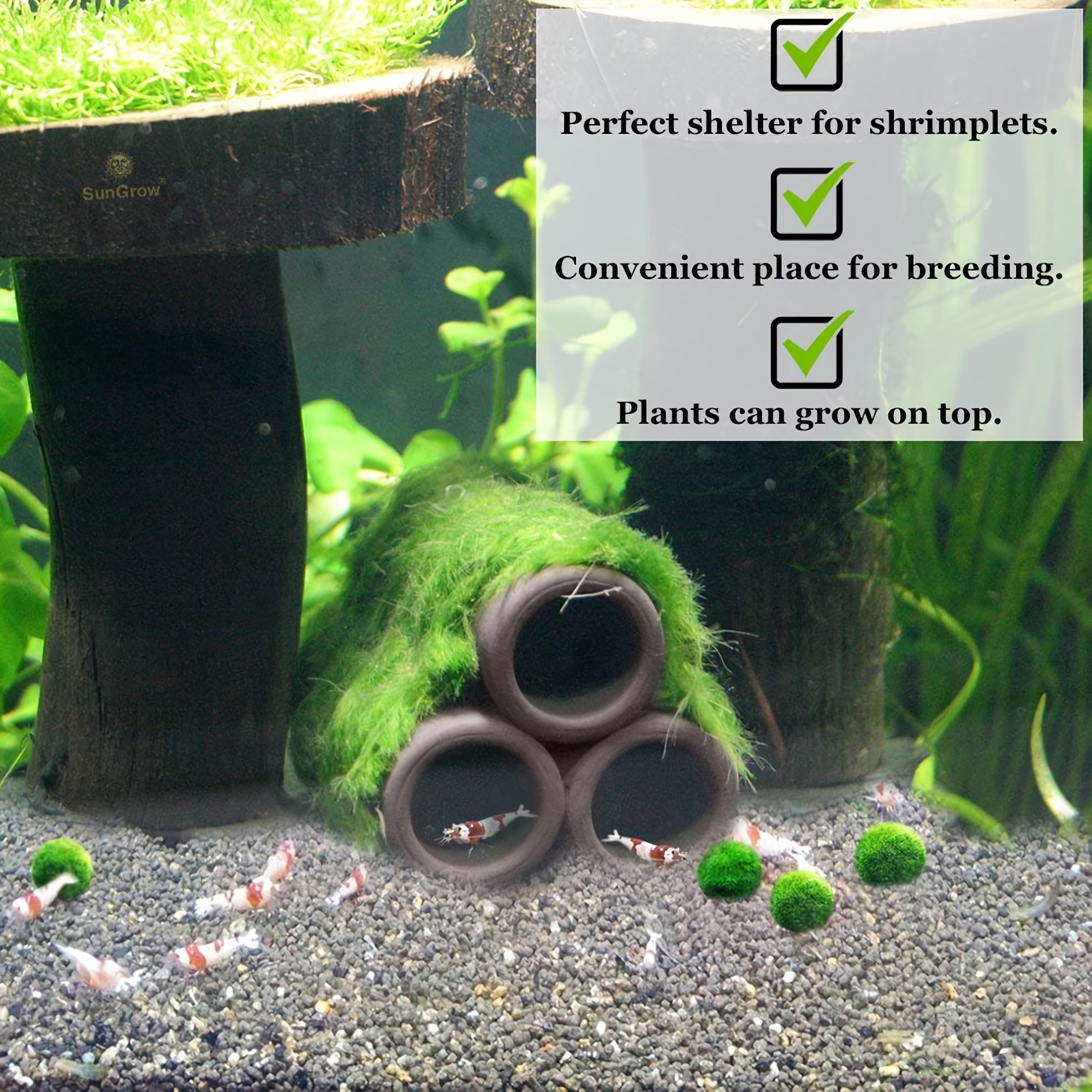 Brown Shelters Shrimp Habitat  - Aquarium Fish Hiding Places のレビューと価格